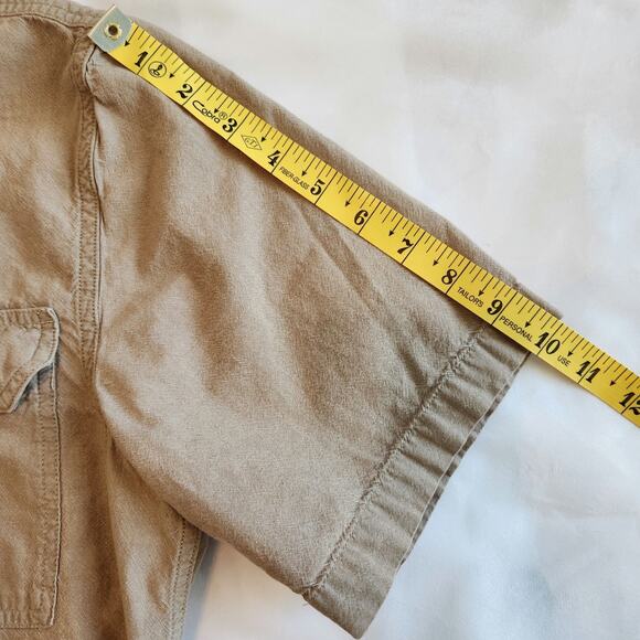 Carhartt S Loose Fit 104369-256 Short Sleeve Tan Chambray Work Shirt 100% Cotton - Picture 4 of 10